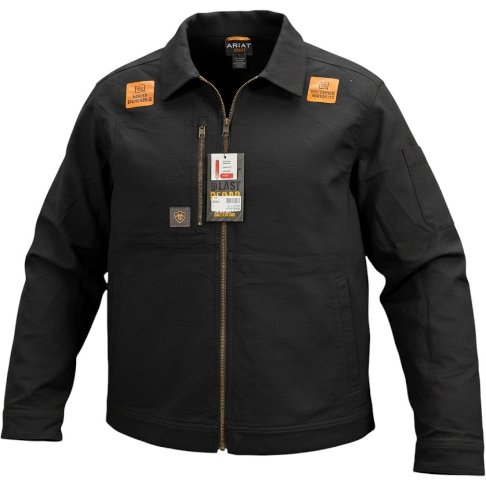 Ariat Rebar Made Tough Shop Jacket XL Black Stretch Canvas NWT Cambodia
